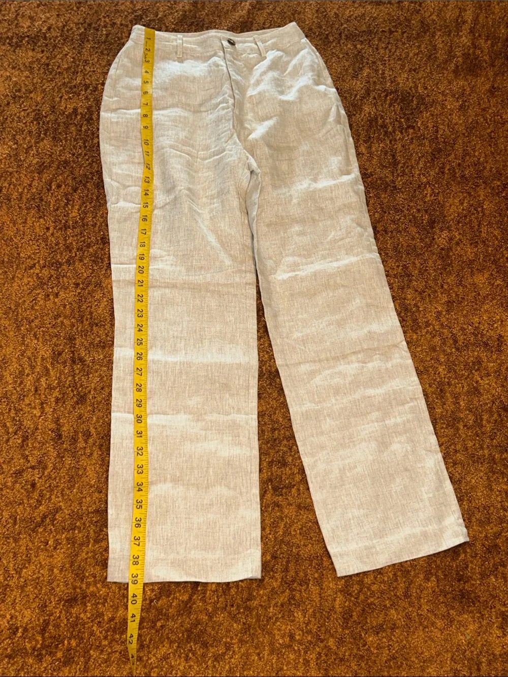 Reformation Natural Beige Wide-Leg Linen-Blend Trousers